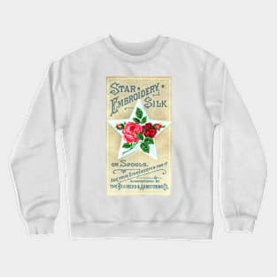 Star Embroidery Silk Advertisment Crewneck Sweatshirt